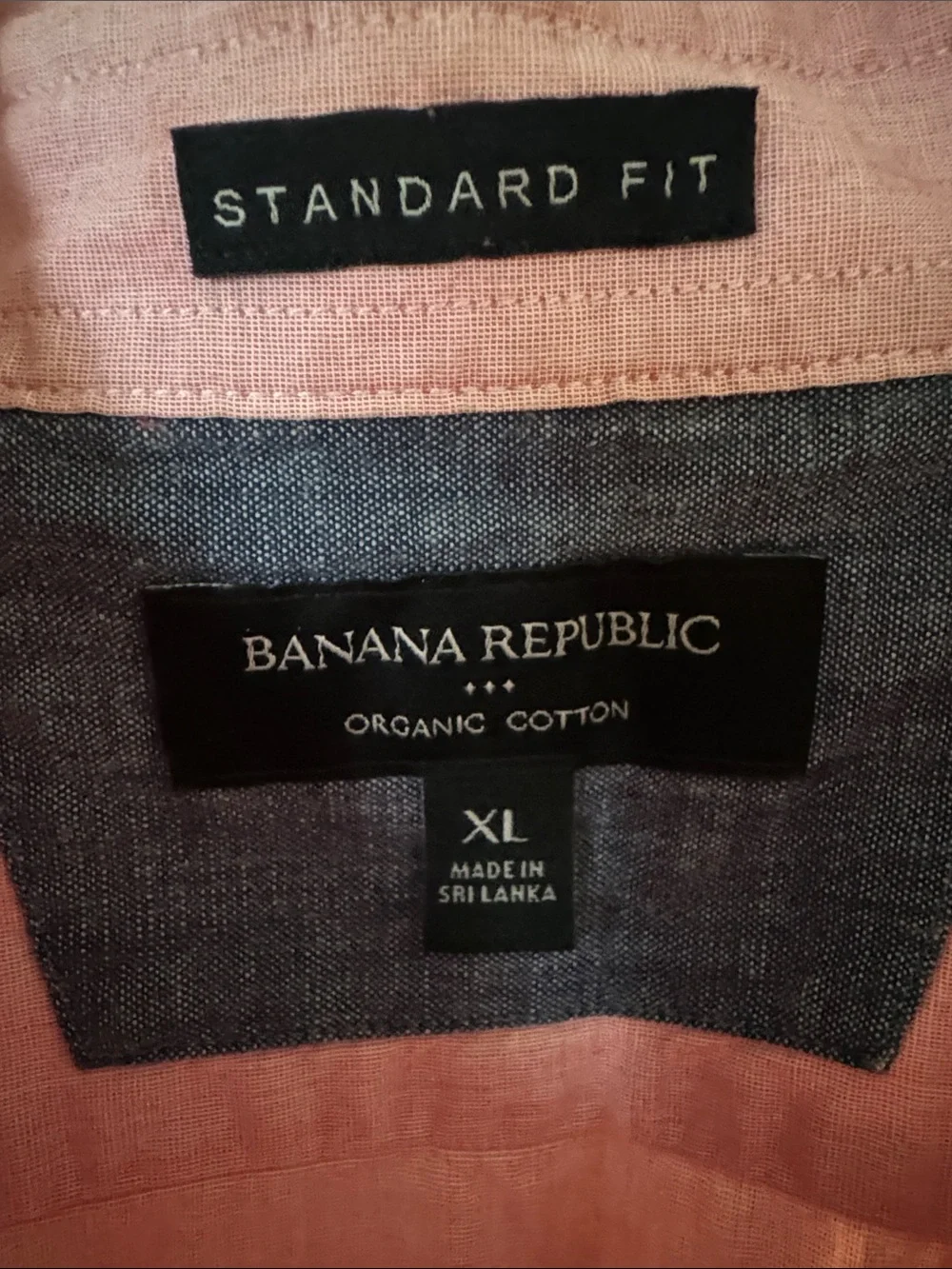 Banana Republic Pink Short-Sleeve Button-Down Shirt